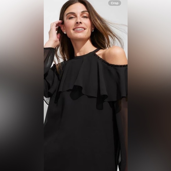 Bundle👖👚WHBM Long Sleeve Cold
Shoulder Blouse & Talbots lace Red Pants - Picture 6 of 13